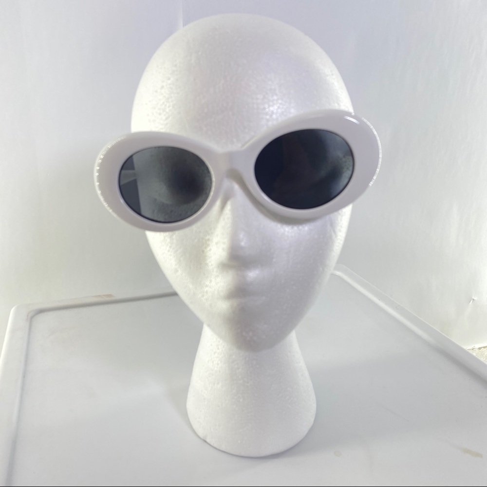New Retro vintage white oval clout goggles with thick frame